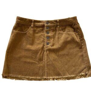 Indigo Rose Dark Tan Corduroy Mini Skirt Women’s Size 29